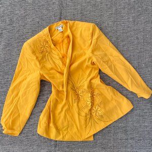 Vintage Embroidered Floral Appliqué Blazer